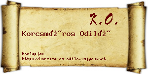Korcsmáros Odiló névjegykártya